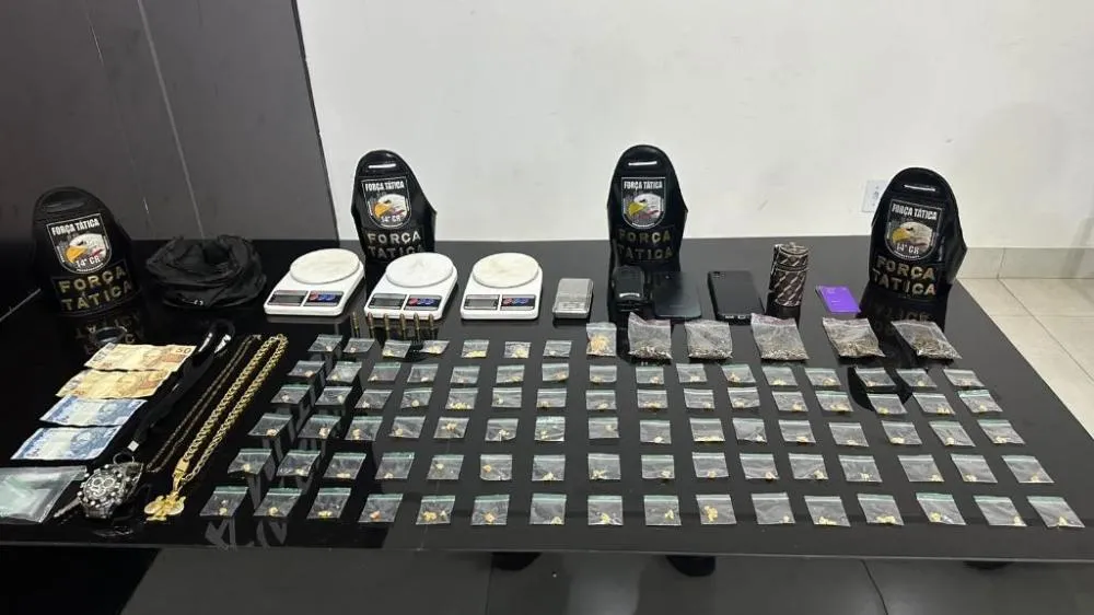 Casal é preso por tráfico de drogas em Nova Mutum; polícia apreende 93 porções de entorpecentes
